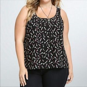 Torrid Lipstick Print Sheer Blouse